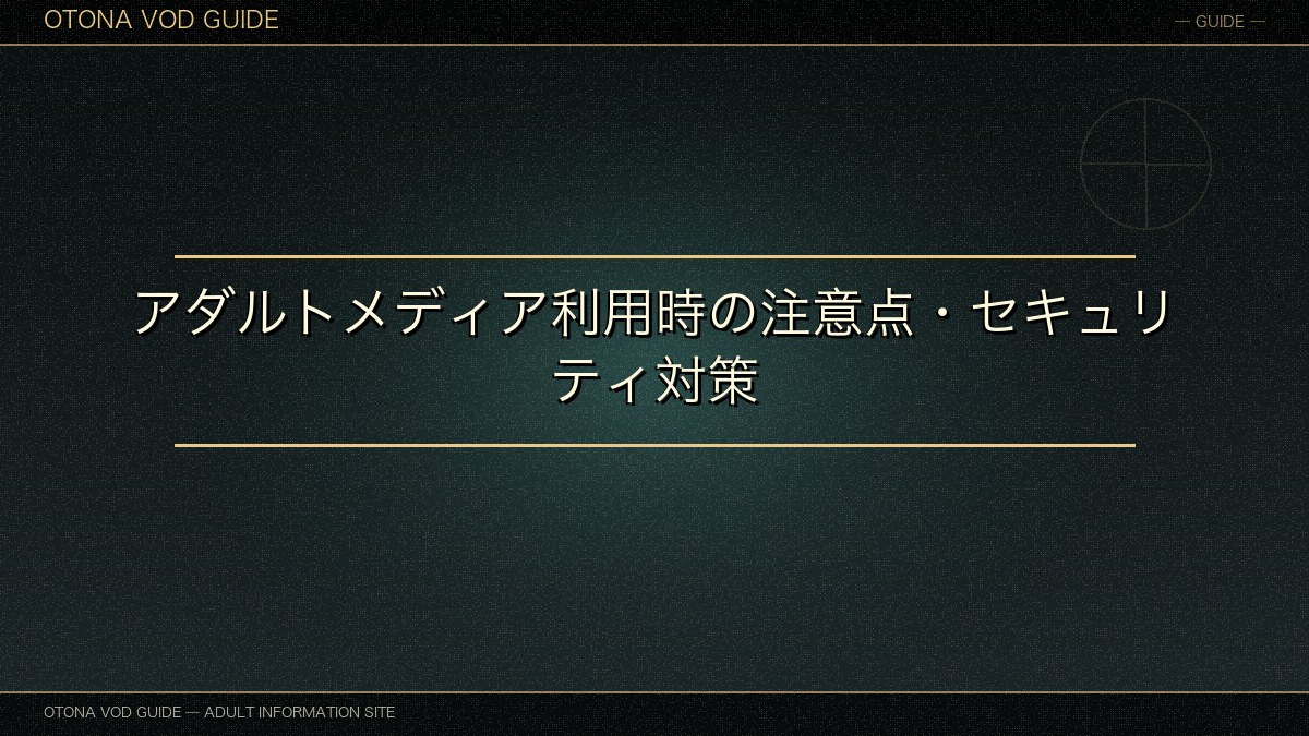 アダルトメディア利用時の注意点・セキュリティ対策